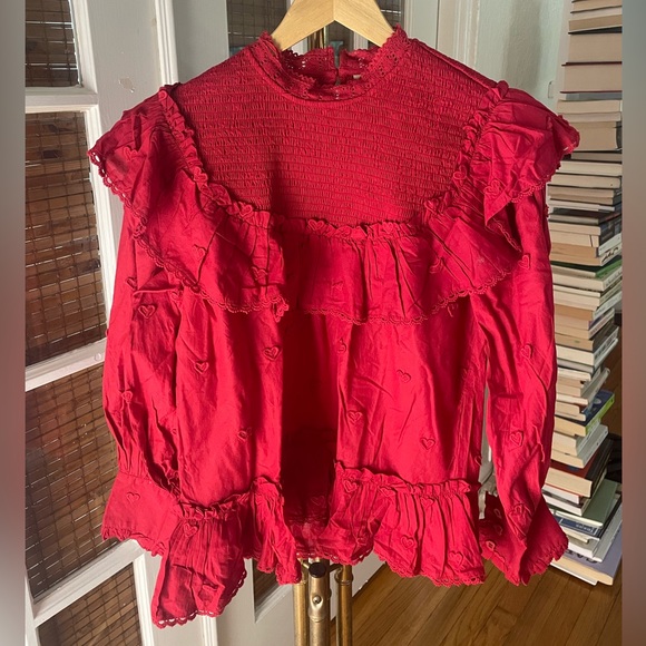 Farm Rio 3D Heart Smocked Blouse - Picture 1 of 4
